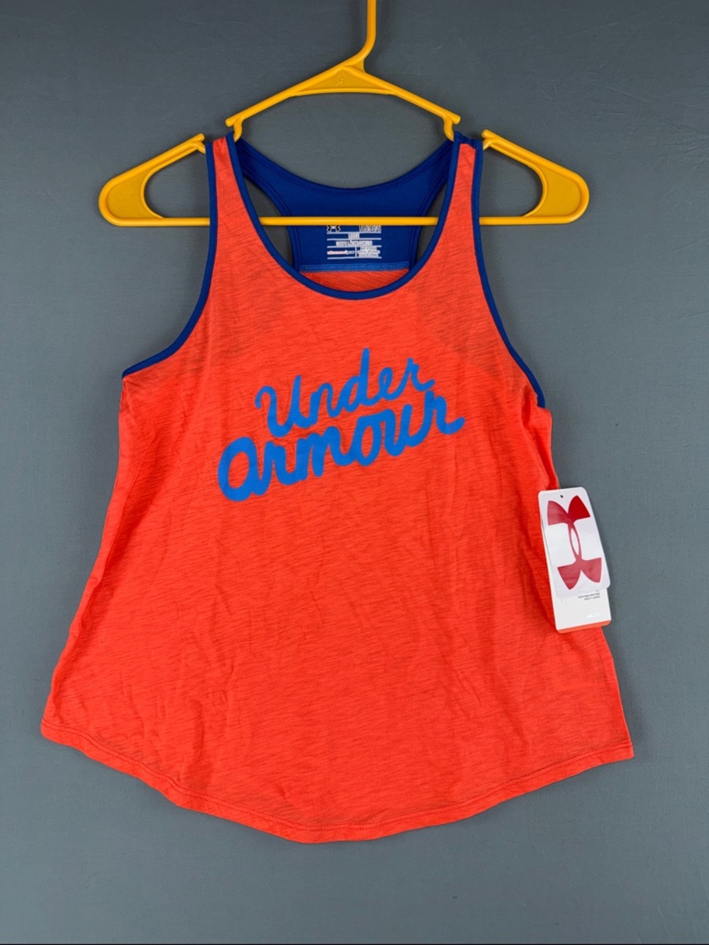 Under Armour Kid’s Orange Tank with Blue Logo